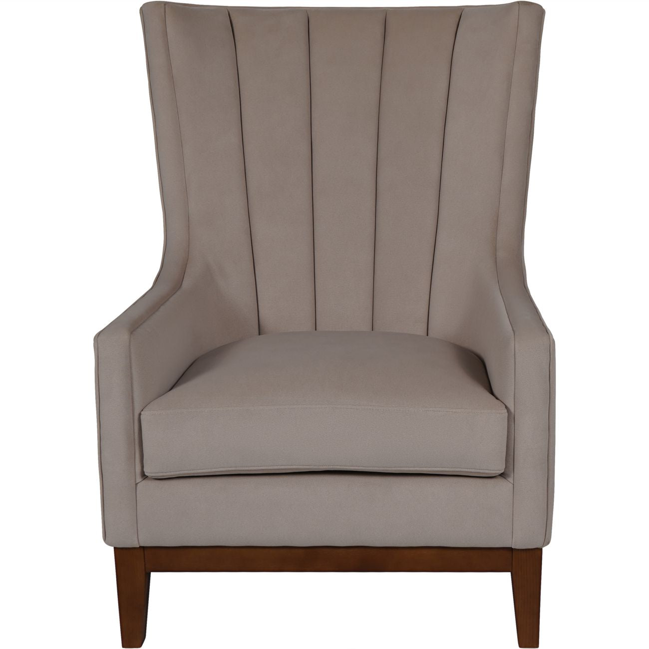 Rothbury Soft Taupe Ribbed Upholstered Wingback Armchair